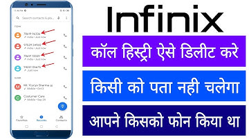 Infinix Call History Kese Delete Kare Recent Call Ko Kaise Delete Kare Clear All Call History Hindi