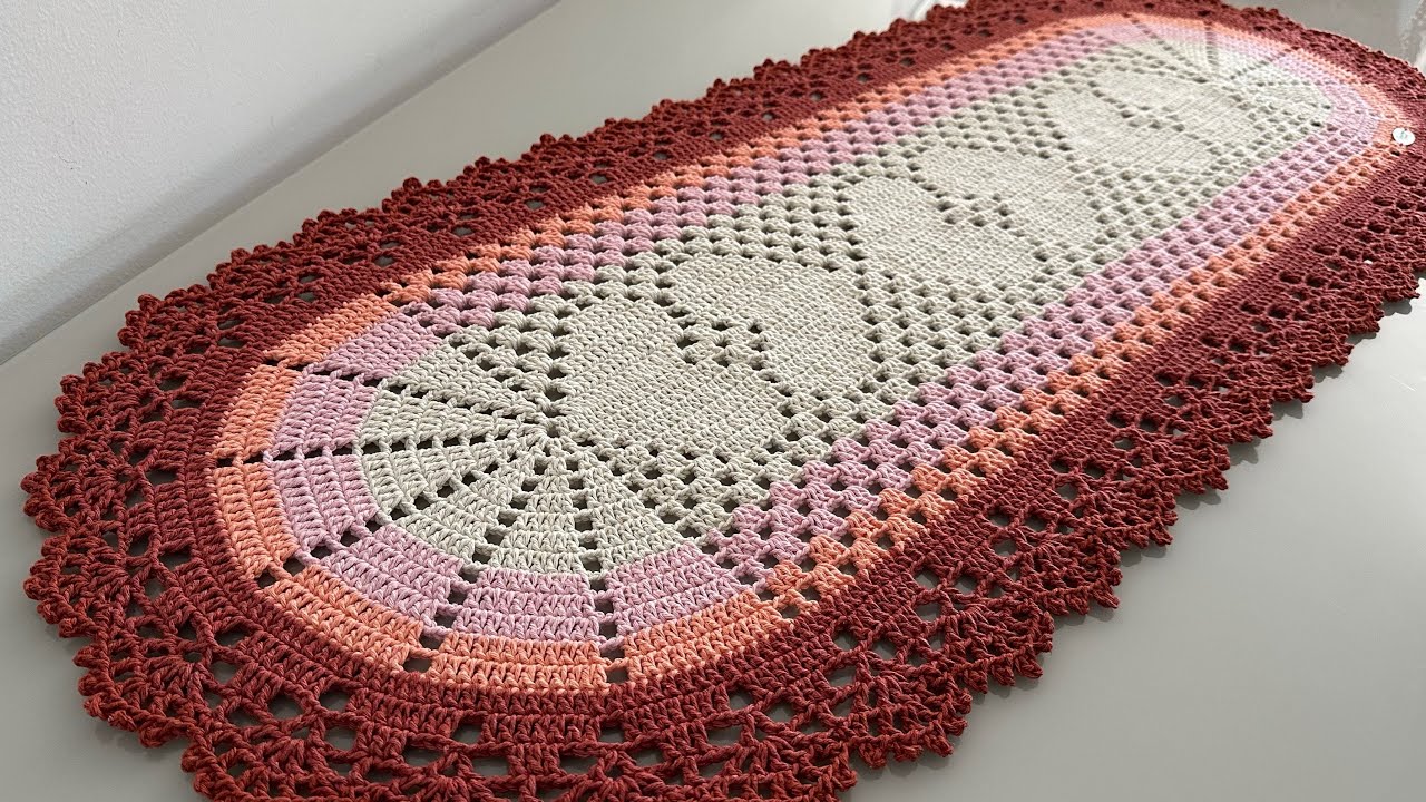 Passadeira Corações Duplo, passo a passo completo