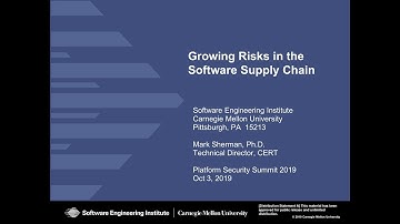 Growing Risks in the Software Supply Chain — Mark Sherman, CMU — Platform Security Summit 2019