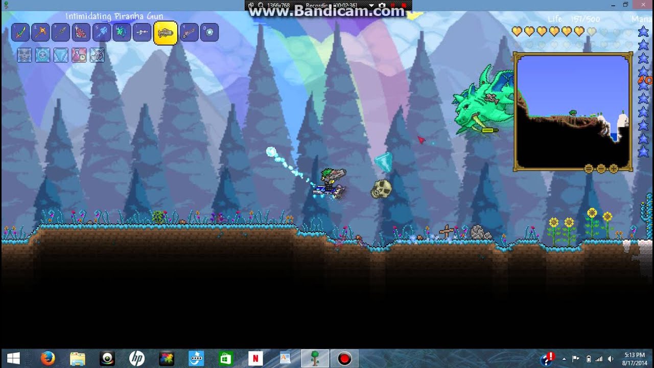 duke fishron vs. piranha gun fail :( - YouTube
