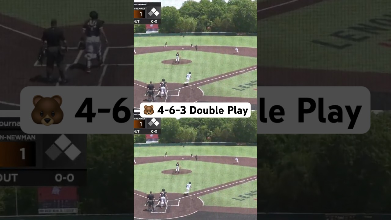 Lenoir-Rhyne Turns a PERFECT 4-6-3 Double Play | D2 Baseball Web Gem 