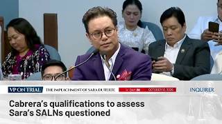 Cabrera’s qualifications to assess Sara’s SALNs questioned Update