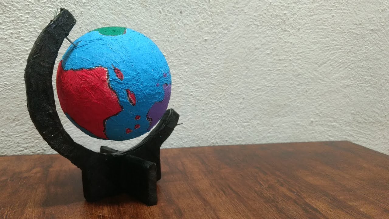 Perú Obstinado Contiene Cómo hacer un Globo terráqueo con bola de unicel y material reciclado. ¡Si  funciona! - YouTube