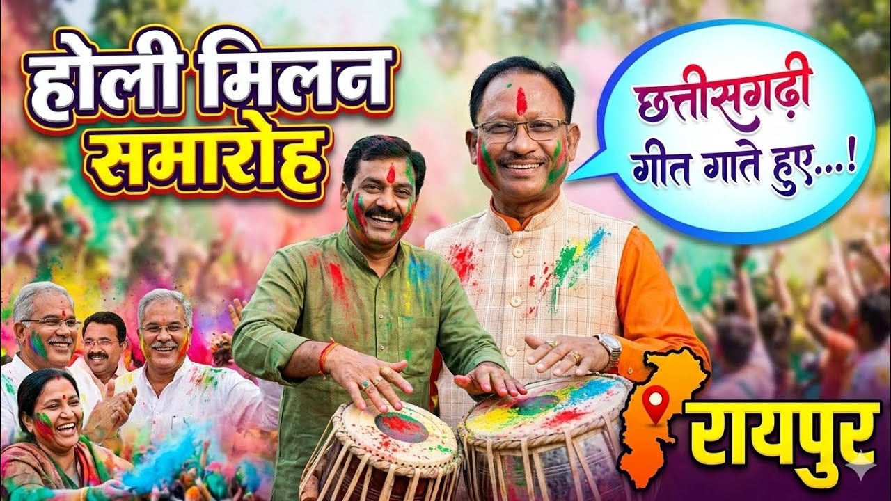 होली के रंग, नेताओं के संग: छत्तीसगढ़ के मुख्यमंत्री और विधायकों का अनोखा अंदाज़ - छत्तीसगढ़ी गीत