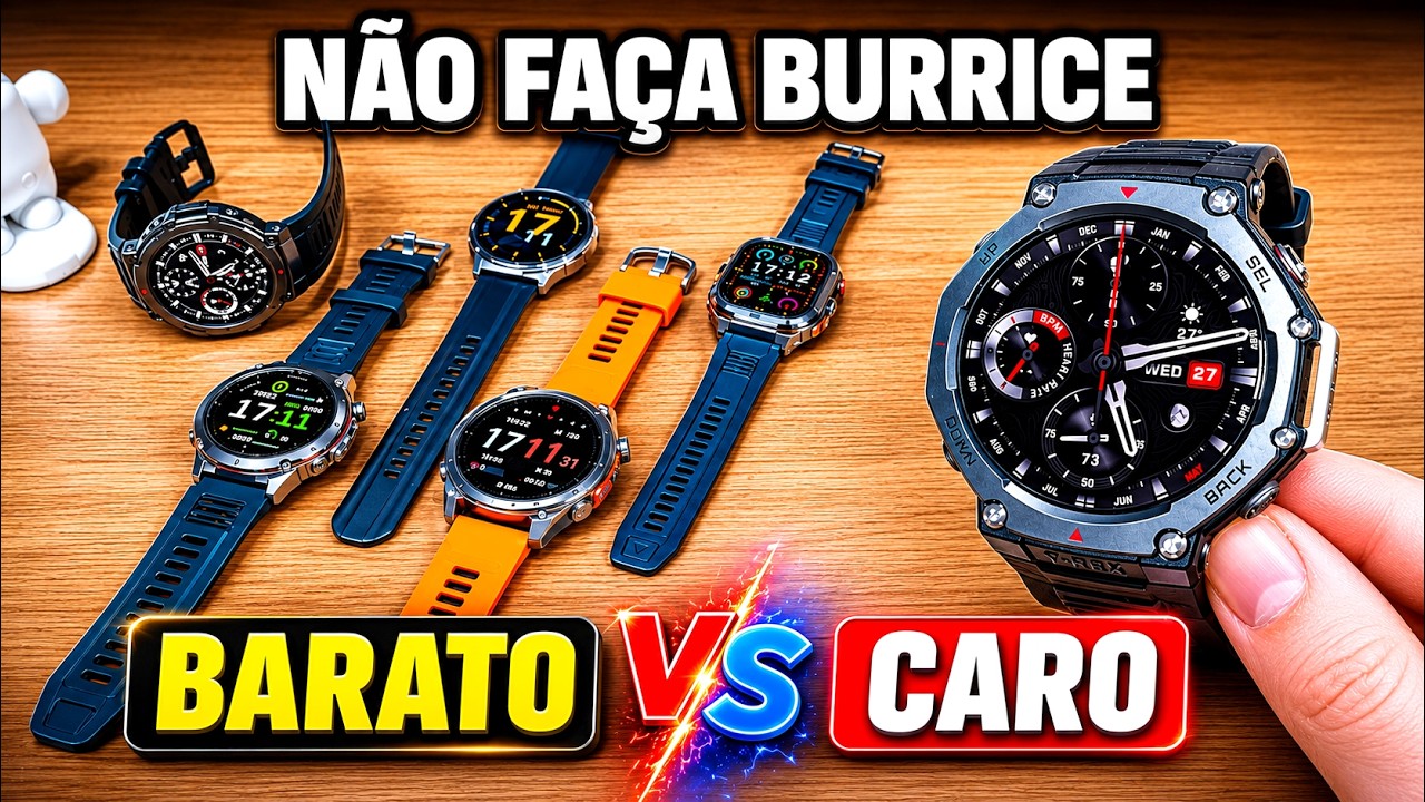 Smartwatch CARO vs BARATO: NÃO COMPRE Antes de Ver Este Vídeo! (Muita gente ERRA!)