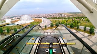 WE BREAKED A TIRE ON THE ESCALATOR!! / URBAN DOWNHILL IN RAINY WEATHER / FAILL