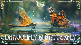 DRAGONFLY & BUTTERFLY 🦋 4K Peaceful Nature Scenes (60FPS) ♫ Music for Relax/Sleep/Meditation