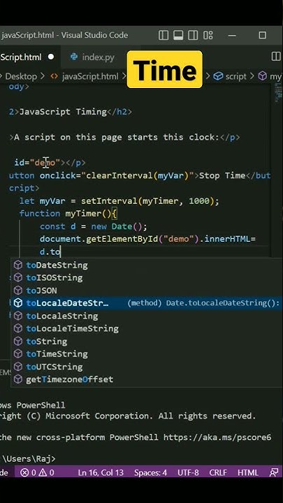 JavaScript Time | stop timer | JavaScript set interval | js timer # ...