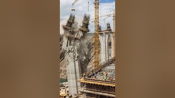 Bridge Column Catastrophe: Inferior Materials to Blame #shorts #construction #bridgecollapse