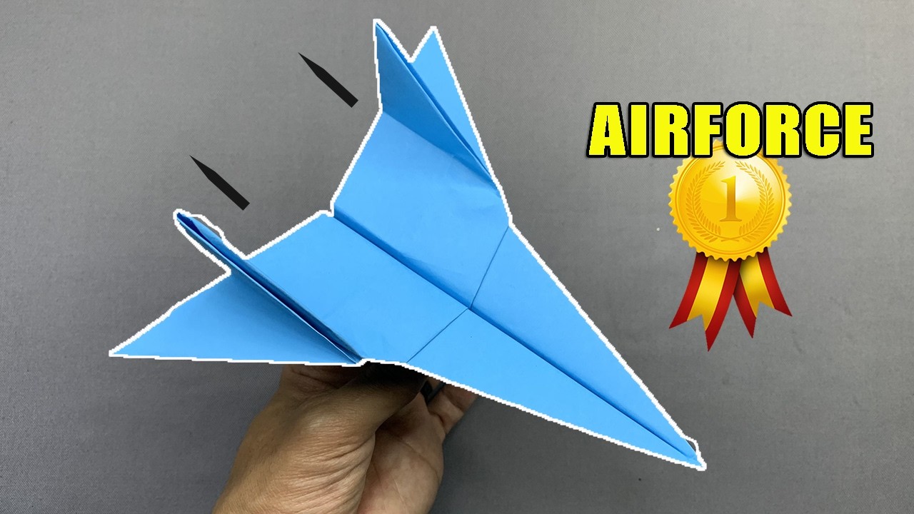 Membuat Origami Pesawat Kertas 'Airforce' - Bisa Terbang dan Caranya Mudah Sekali