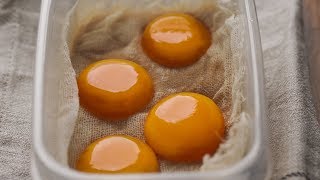 젤리같이 쫀득한 식감 '노른자 미소즈케 / 된장절임' |卵黄の味噌漬け|Egg yolk dish