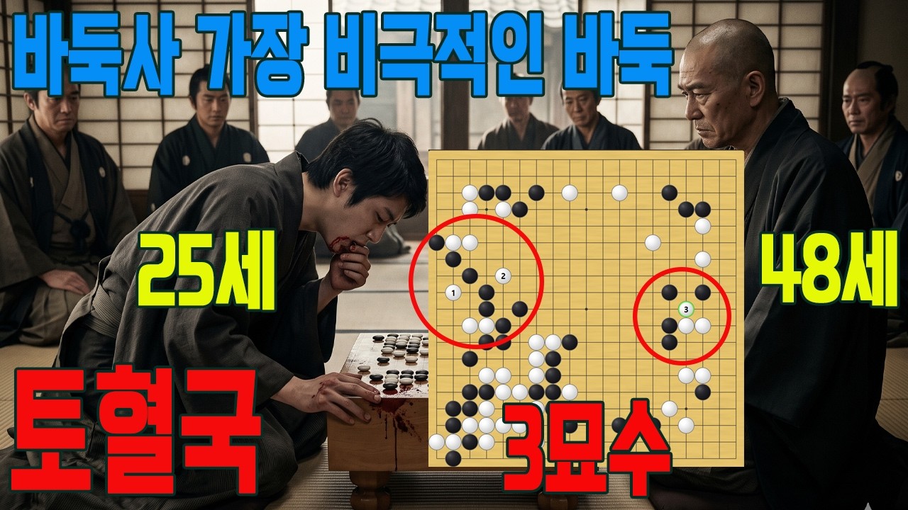 200년전 이런 바둑을 뒀다구??? "토혈지국" 바둑역사상 가장 유명하고 가장 비극적인 바둑  1835년 7월19일~27일 (혼인보가문)죠와VS 인테쓰(이노우에가문) #죠와의3묘수