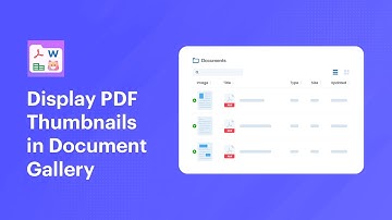 How To Display PDF First Page As File Thumbnails In Document Gallery