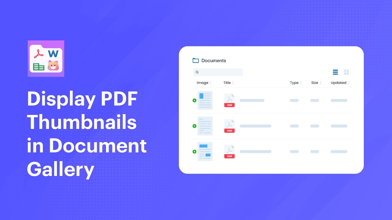 How To Display PDF First Page As File Thumbnails In Document Gallery ...