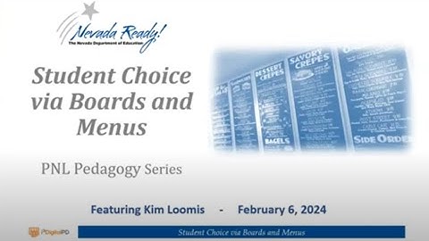 Portrait of a Nevada Learner Pedagogy: Choice Boards & Menus
