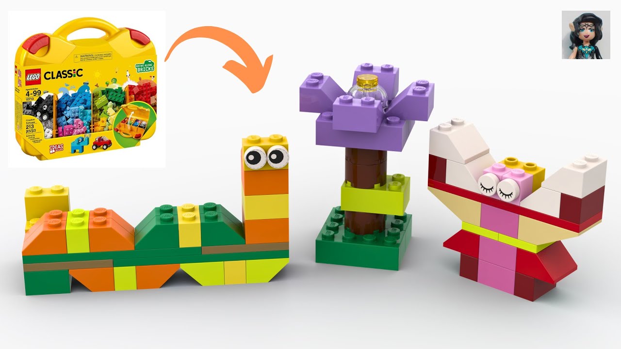 CATERPILLAR FLOWER BUTTERFLY Lego classic 10713 ideas How to build easy ...