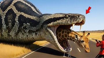 Brave Heroes Save Hyperactive Mother Giraffe From Deadly Giant Python🐍