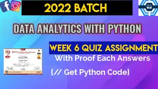 Data Analytics With Python | Week 6 Answers 2022 | NPTEL | SWAYAM |