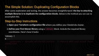 How to Attach Multiple Libraries to a Databricks Cluster with Terraform