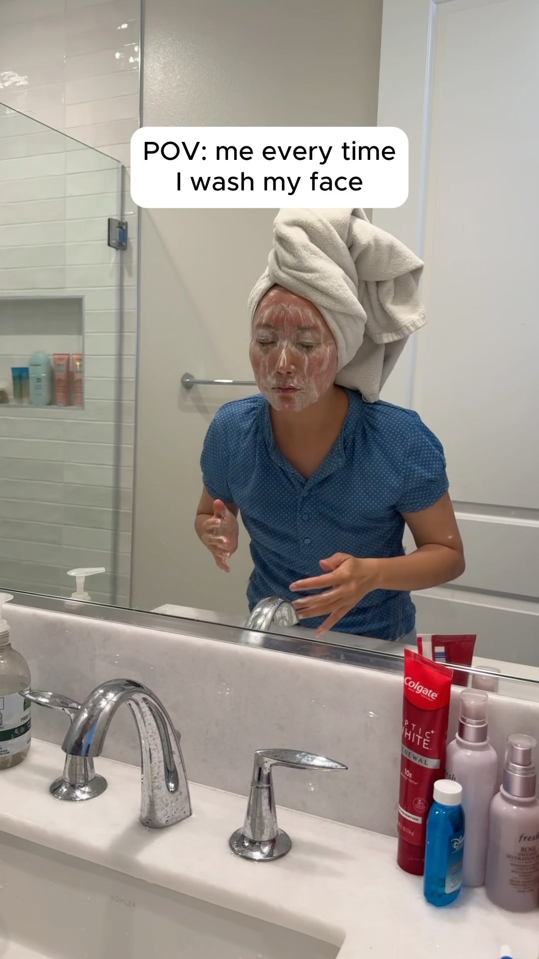 What happens every time you wash your face ?