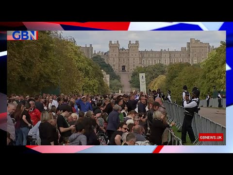 Thousands gather at windsor castle for a procession following queen elizabeth ii's funeral
