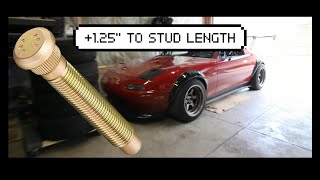 EcoTec Miata: ARP Extended Stud Install - Slip on Spacers!