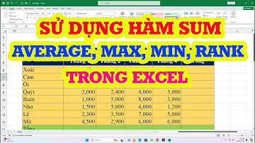 Cách sử dụng hàm Sum, Average, Max, Min và Rank trong Excel