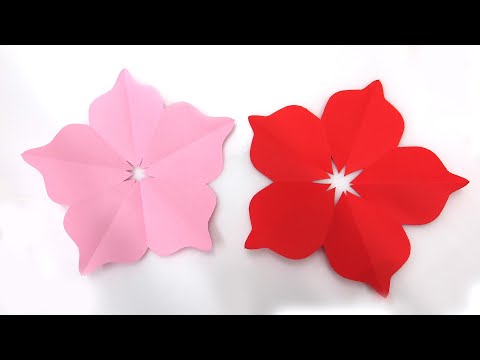 Cách cắt bông hoa bằng giấy trang trí 20/11 noel tết - YouTube