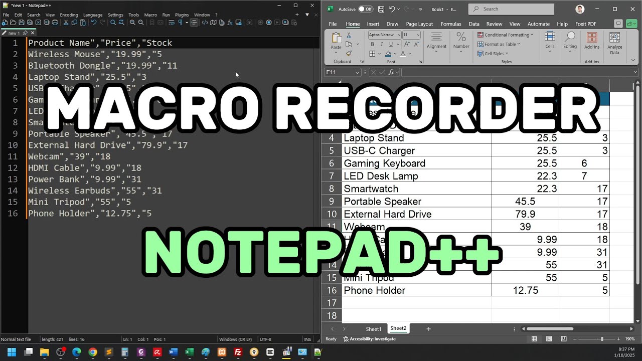 Notepad++ Macro Recorder & Auto Increment Trick | Reformat Excel Data ...