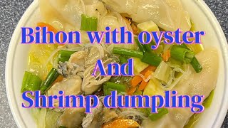 Cooking Bihon with fresh oyster and shrimp dumpling recipe / Pinay in North Carolina