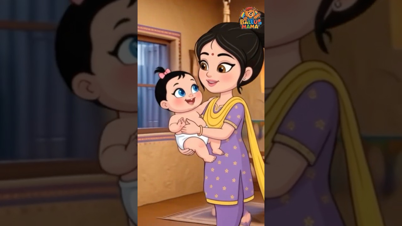 Chanda Mama Dur Ke 🌙✨ | Kids Rhymes | Popular Hindi Rhymes | Ballu Mama Tv  #nurseryrhymes #shorts