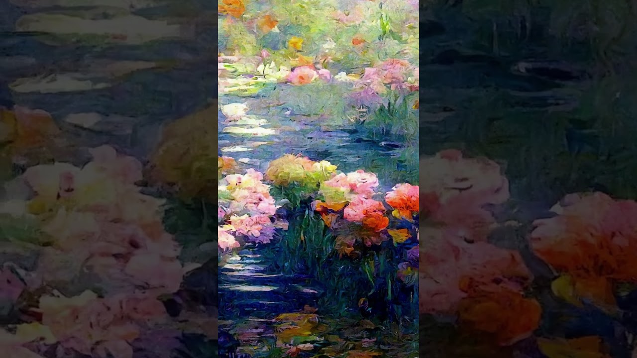 Flowers on Pond — Inspired by Monet