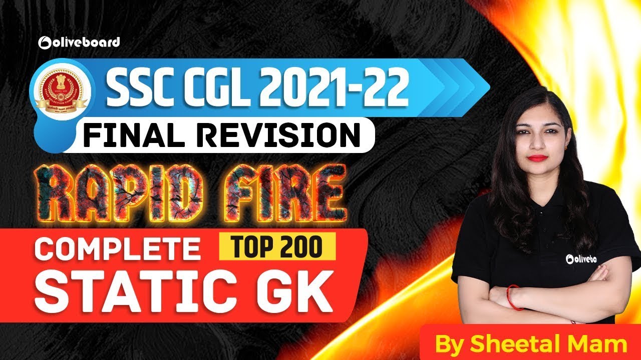 STATIC GK | SSC CGL 2021-22 | COMPLETE STATIC GK FINAL REVISION | RAPID ...