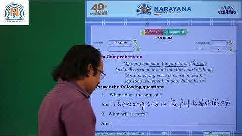 14TH OCT TS CLASS V ENGLISH AMAZING ASSIGNMENT KEY