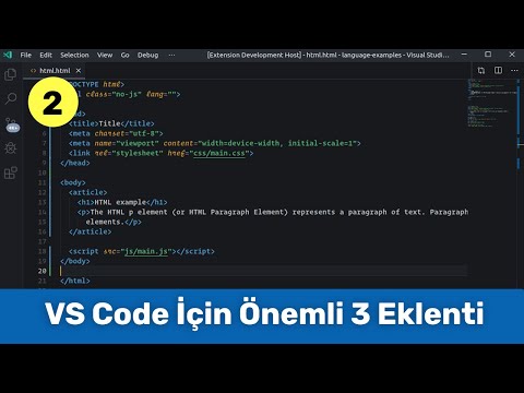 VS Code İçin Önemli 3 Eklenti