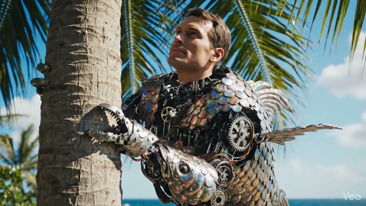 A Robotic Fish with a Human Head Climbing a Coconut Tree 😱 | Robot X