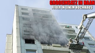[HOCHHAUSBRAND IN HAAN!] - Ausgedehnter Brand im 9. OG ~ Balkonbrand griff auf Wohnung über -