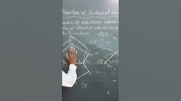 Pentagonal lamina resting on a side on XY with surface equally inclined to HP and VP/ Engineering