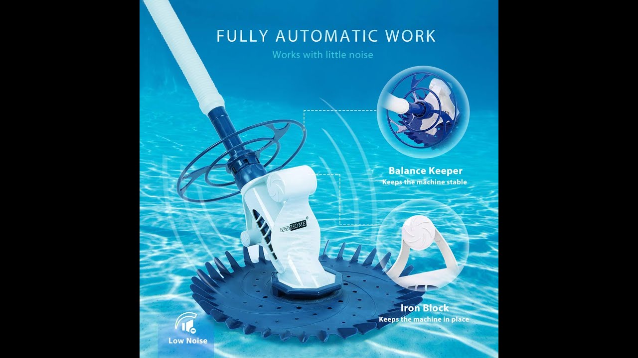 PAXCESS Suction Pool Vacuum Cleaner with Powerful Suction Side,Climb Pool Wall,with 16x24 inch Air-Proof Hoses,Automatic Suction Sweeper Low Noise,Suit for In Ground Pool with Pump,Easy Assemble 