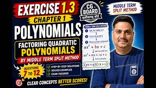 Factoring Quadratic Polynomials by Middle Term Split Method | Polynomials Class 10 Ex 3 Part 2