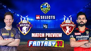 #IPL2021 | KKR vs RCB Match Preview and Best Fantasy XI in just 2 Minutes | SK Selects