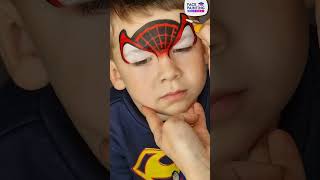 Spin / Miles Morales / Black Spiderman face paint tutorial #facepainttutorial #shorts