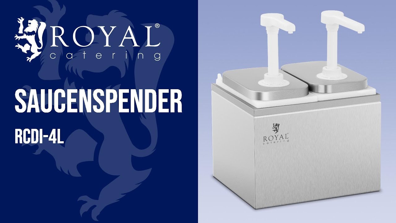 Royal Catering RCDI-2L Saucenspender – Edelstahl-Pumpspender Mit 2 L-Behälter Für Ketchup, Mayo & Co.