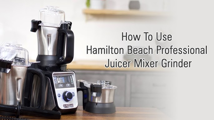 Hamilton Beach Professional 4-in-1 Juicer Mixer Grider, Commercial-Grade  1400 Watt, 3 Leakproof Jars, For Wet and Dry Spices, Chutneys and Curries