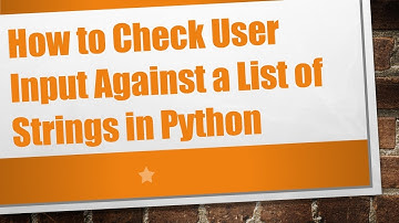 How to Check User Input Against a List of Strings in Python