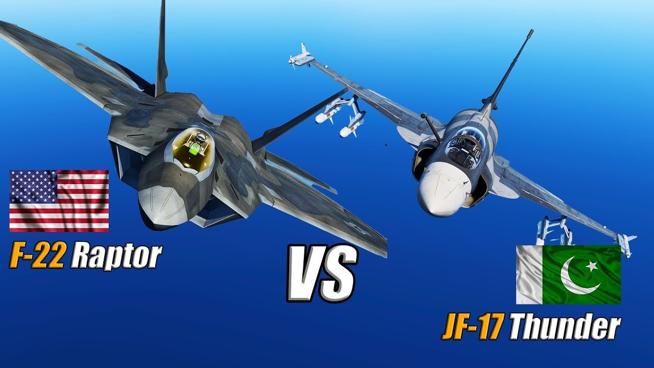 US F-22 Raptor vs Pakistan JF-17 Thunder – Stealth vs Multirole Dogfight