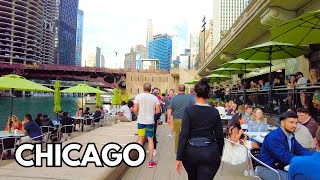 CHICAGO (USA) Walking Tour - Lake Street & RiverWalk on Wednesday | May 8, 2024 | 4k City Sounds