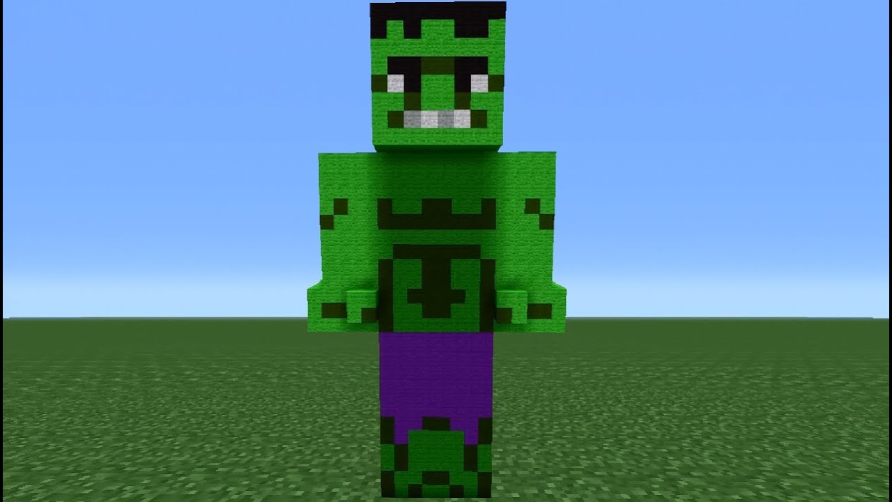 Minecraft 360: How To Make A Hulk Statue (The Avengers) - YouTube