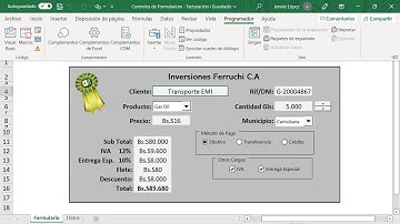 Controles de Formulario de Excel en Elaboración de Factura o Presupuesto -Ejercicio Didáctico  📋
