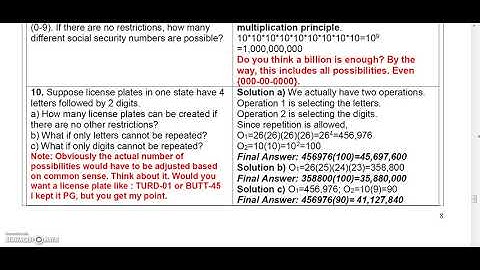 5 3 5 Finite Math  Permuation and Combination Problems